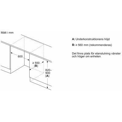 Bosch - GUN21ADE0 - Serie 6, Underbyggnadsfrys, 82 x 59.8 cm, Platta gångjärn med mjukstängning