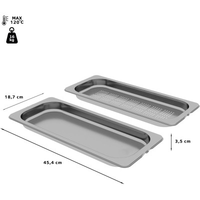 Bosch - HEZ66D52 - Gastronorm bleck, 35 x 454 x 187 mm, ädelstål, Diskmaskinssäker