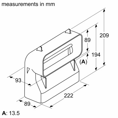 Bosch - HEZ9VDSB4 - Platt fläktkanal, 90 °, Vertikal böj "S"