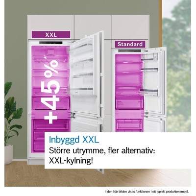 Bosch - KBN96VSE0 - Serie 4, Integrerad kyl/frys, 193.5 x 69.1 cm, Glidskenor