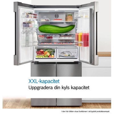 Bosch - KFN96VPEA - Serie 4, Fristående kyl/frys, 183 x 90.5 cm, Borstat stål med anti-fingerprint, Total No Frost