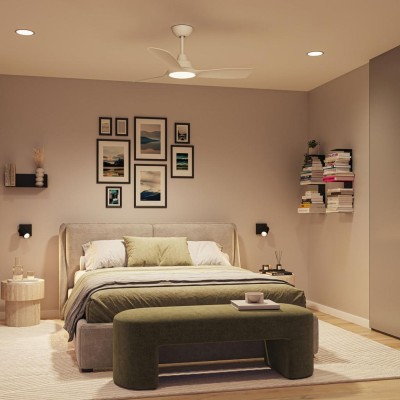 Takfläktslampa Ø135 cm 35W / 24W Justerbart vitt ljus