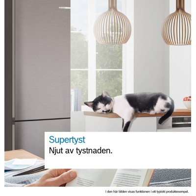 Bosch - KGN392I1F - Serie 4, Kombinerad kyl/frys, 203 x 60 cm, Borstat stål med anti-fingerprint, Total No Frost