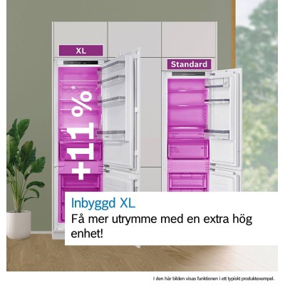 Bosch - KIN96ADC0 - Serie 6, Integrerad kyl/frys, 193.5 x 55.8 cm, Platta gångjärn med mjukstängning