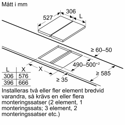 Bosch - PKF375FP2E - Serie 6, Dominohäll, glaskeramik, 30 cm, med ram