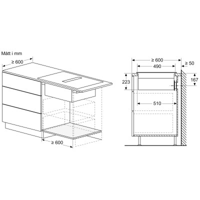 Bosch - PVS811B16E - Serie 4, Induktionshäll med inbyggd fläkt, 80 cm, Ramlös Design