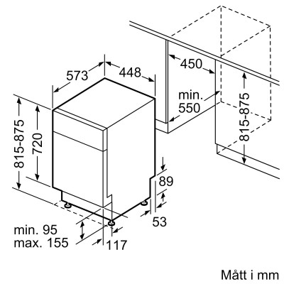 Bosch - SPU4HMW01S - Serie 4, Underbyggd diskmaskin, 45 cm, Vit