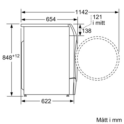 Bosch - WNC254ARSN - Serie 8, Kombinerad tvätt och tork, 10.5/6 kg, max. 1400 varv/min, Gjutjärn grå
