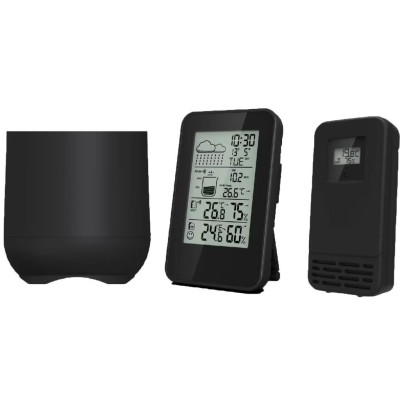 Väderstation Klocka Kalender Regnmätare