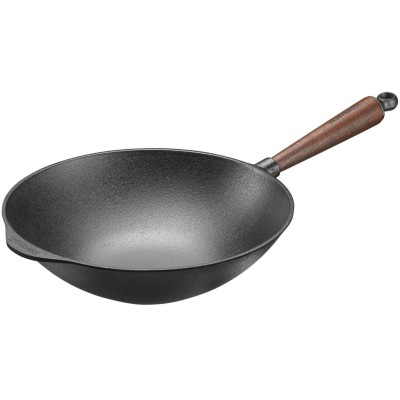 Wok med trähandtag 30 cm. 3,5 liter
