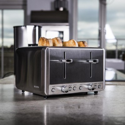 Champion - Brödrost 4 skivor 1000W BR420 Rostfri - CHBR420