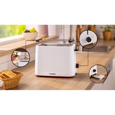 Bosch - Brödrost TAT3M121 Vit 950W Bagels Funktion. - A14493
