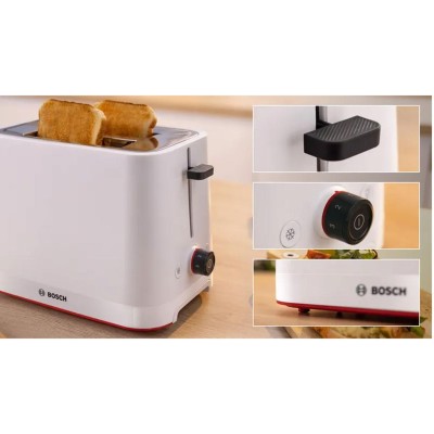 Bosch - Brödrost TAT3M121 Vit 950W Bagels Funktion. - A14493