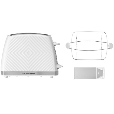 Russell Hobbs - Brödrost Vit Groove 2S Toast 26391-56 - A11042