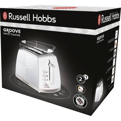 Russell Hobbs - Brödrost Vit Groove 2S Toast 26391-56 - A11042