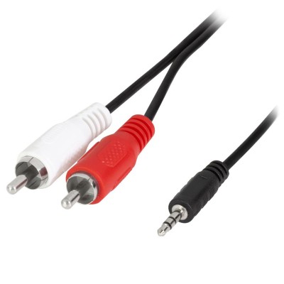 LogiLink - Audiokabel 3,5mm-hane - 2 x RCA-hane 1,5m Svart - A15267