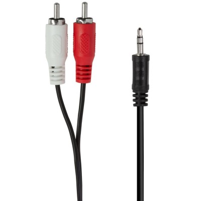 LogiLink - Audiokabel 3,5mm-hane - 2 x RCA-hane 1,5m Svart - A15267