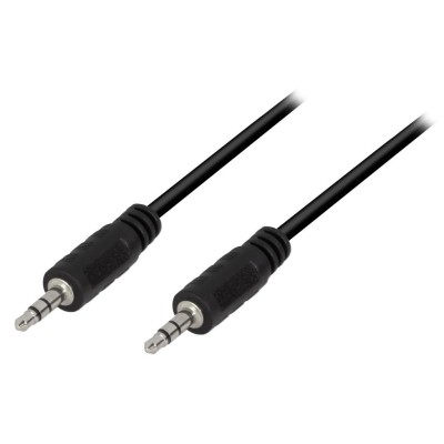 Audiokabel 3,5mm-hane - 3,5mm-hane Stereo 0,2m Svart