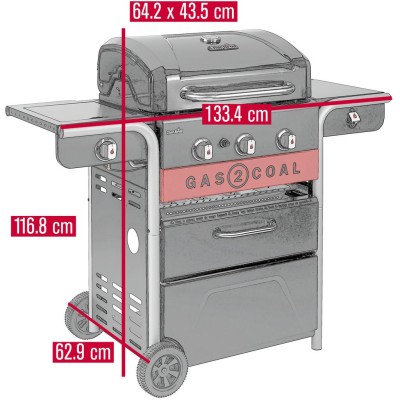 Char-Broil - Hybridgrill Gas2Coal 2.0 3+1 Brännare  140925 - A14279
