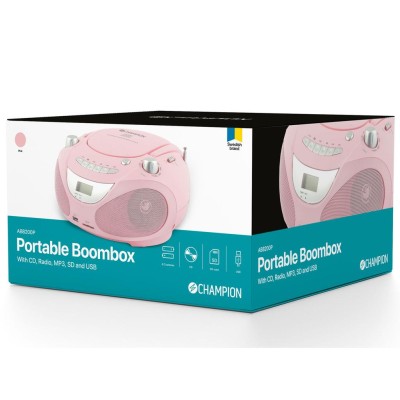 Champion - Boombox CD/Radio/MP3/USB Rosa - ABB200P