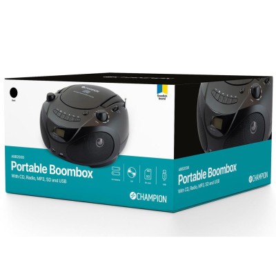 Champion - Boombox CD/Radio/MP3/USB Svart - ABB200B