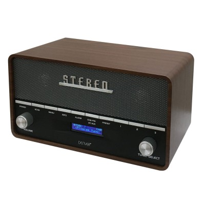 Denver - Radio FM DAB+ Klocka Bluetooth DAB-36 Trähölje - DAB-36