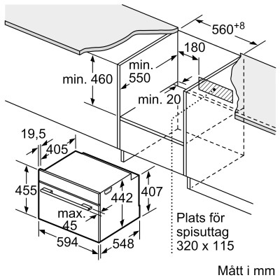 Siemens - CM724G1B1 - iQ700, Kompaktugn med mikro, 60 x 45 cm, Svart