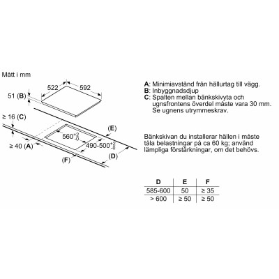 Siemens - EU611BEB5X - iQ100, Induktionshäll, 60 cm, ramlösDesign