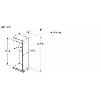 Siemens - KB96NVSE0 - iQ300, Integrerad kyl/frys, 193.5 x 69.1 cm, Glidskenor