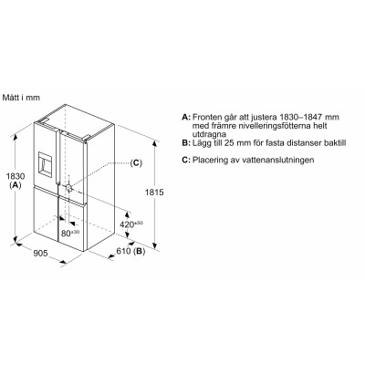 Siemens - KF96DPPEA - iQ700, Fristående kyl/frys, 183 x 90.5 cm, Borstat stål med antiFingerprint, Total noFrost
