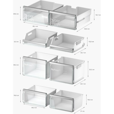 Siemens - KF96DPXEA - iQ700, Fristående kyl/frys, 183 x 90.5 cm, Mörkt antracitfärgat stål, Total noFrost