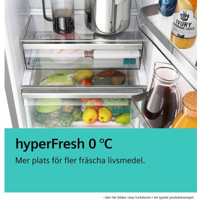 Siemens - KF96NVPEA - iQ300, Fristående kyl/frys, 183 x 90.5 cm, Borstat stål med antiFingerprint, Total noFrost