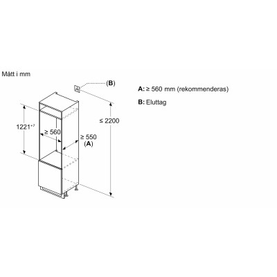 Siemens - KI41RADD1 - iQ500, Integrerad kylskåp, 122.1 x 55.8 cm, Platta gångjärn med softClose