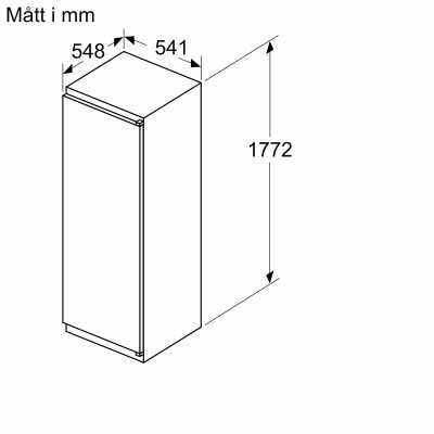 Siemens - KI81RNSE0 - iQ100, Integrerad kylskåp, 177.2 x 54.1 cm, Glidskenor