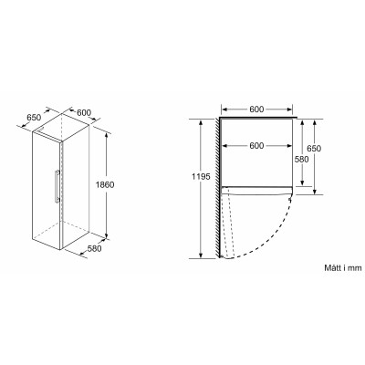 Siemens - KS36VVWDP - iQ300, Kylskåp, 186 x 60 cm, Vit