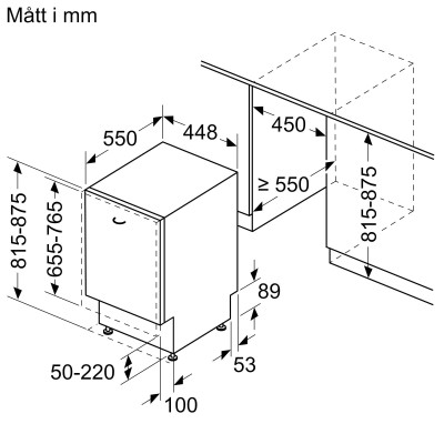Siemens - SR73EX25ME - iQ300, Integrerad diskmaskin, 45 cm, varioHinge - för justerbar lucka