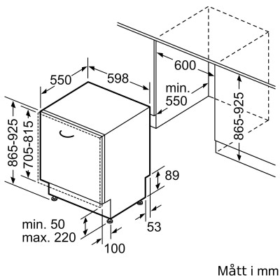 Siemens - SX75ZX17CE - iQ500, Integrerad diskmaskin, 60 cm, XXL - extra hög, varioHinge - för justerbar lucka - 5 Års garanti