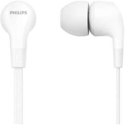 Philips - Hörlurar In-Ear Kabel Fjärrkontroll 3,5mm kontakt TAE1105WT/00 Vita - A12985