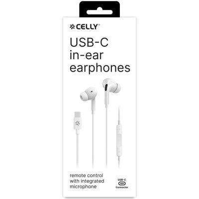 Celly - Hörlurar In-Ear Kabel USB-C UP1200 Vit - A12151