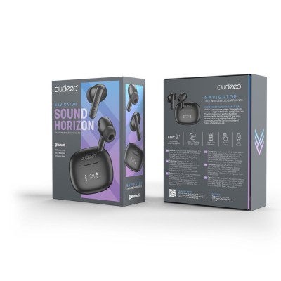 Audeeo - Hörlurar In-Ear TWS ENC LED Navigator Svart - A14557
