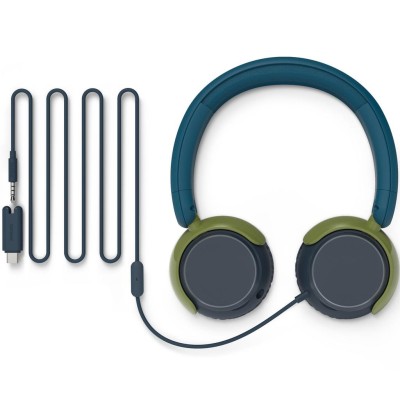 Philips - Hörlurar On-Ear Barn Volymbegränsning 85dB Kabel Blågrön kristall - A14992