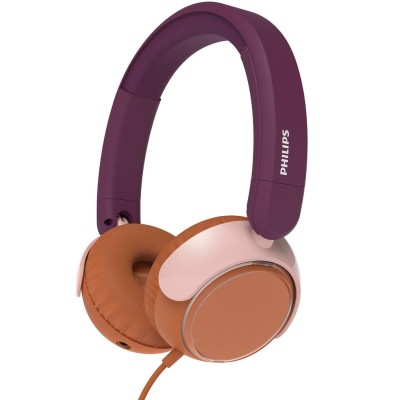 Hörlurar On-Ear Barn Volymbegränsning 85dB Kabel Magentalila