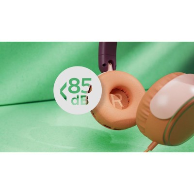 Hörlurar On-Ear Barn Volymbegränsning 85dB Kabel Magentalila