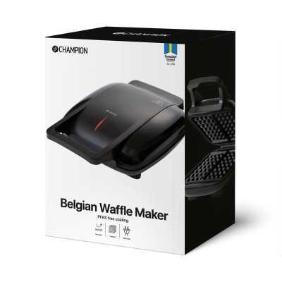 Belgiskt Våffeljärn Health Dubbelt 1000W BW400 Svart