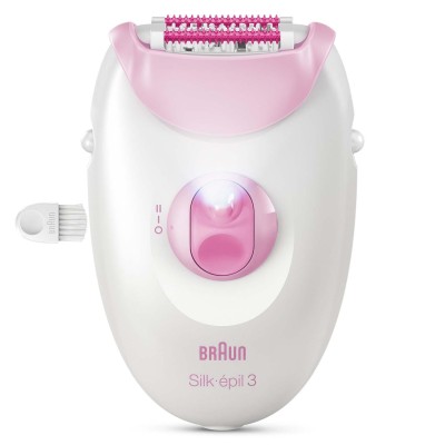 Epilator Silk·épil 3, Epilator med sladd, Långvarigt Slät Hud, 3-000, Rosa