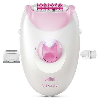 Epilator Silk·épil 3 med sladd, Långvarigt Slät Hud, 3-031, Rosa