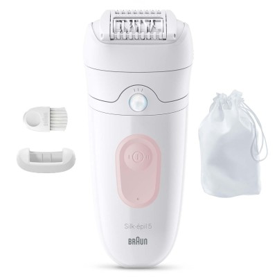 Epilator Silk·épil 5, Wet & Dry, Enkel Hårborttagning, Långvarigt Slät Hud, 5-011, Flamingo
