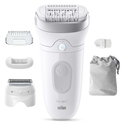 Epilator Silk·épil 7, Wet & Dry, Långvarigt Slät Hud, 7-041, Silver