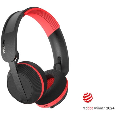 Hörlur Over-Ear Sport Solcell IP55 Svart/Röd