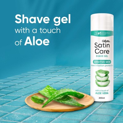 Rakgel Satin Care för Kvinnor med en touch av Aloe Vera för Känslig Hud, 200ml